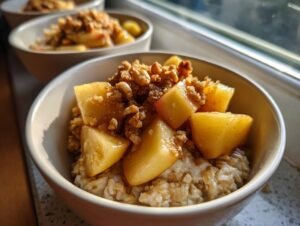 Amazing 5-Minute Apple Crumble Oatmeal Bowls