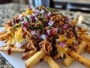 Amazing 35-min BBQ Loaded Chicken Taco Fries