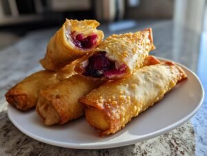 Amazing Blueberry Cream Cheese Egg Rolls in 3 Steps