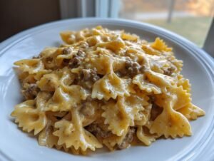 30 Minute Cheesy Beef And Bowtie Pasta Magic