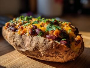 Amazing 450 Cal Loaded Potatoes With Spicy Beans