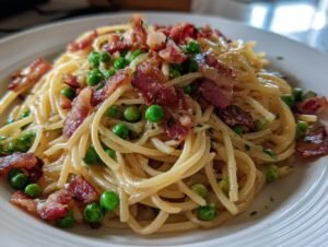 Amazing Bacon And Pea Pasta in 20 Minutes