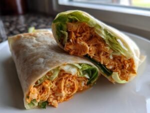 Amazing 4-Minute Buffalo Chicken Salad Wrap