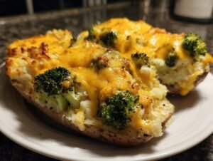 Amazing 1 Cheesy Broccoli Baked Potatoes
