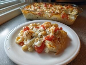 Amazing 10 Minute Cheesy Tomato White Bean Bake