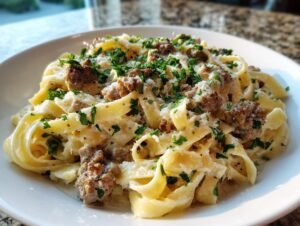 30-Minute Garlic Butter Sausage Pasta Magic
