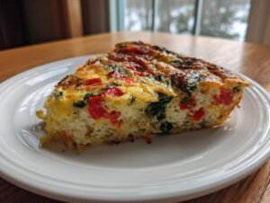 Amazing 4-serving Roasted Red Pepper And Spinach Frittata