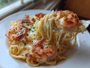 Amazing 1-Pan Shrimp Scampi Pasta Bake