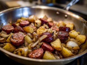 Amazing 32-Minute Smoked Sausage And Potatoes Skillet