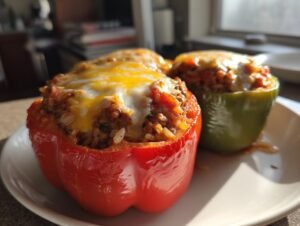 Amazing 4-Part Vegetarian Stuffed Bell Peppers With Rice